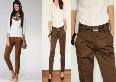 С чем носить коричневые брюки