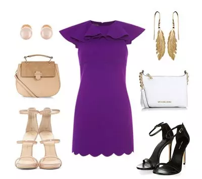 С чем носить фиолетовое платье: фото