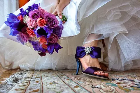 фиолетовая свадебная обувь фото