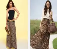 Леопардовая юбка длинная с чем носить