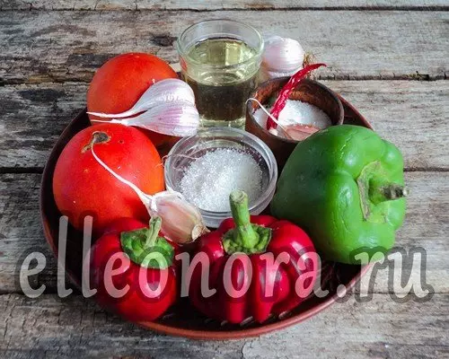 Ингредиенты для приготовления лечо из помидор и перца