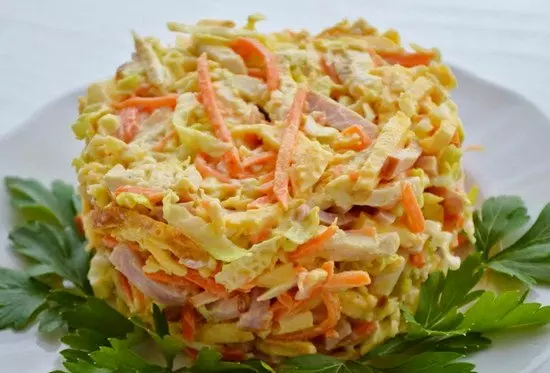Салат с яичными блинчиками рецепт с фото