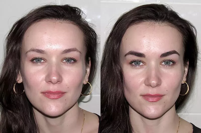 Окрашивание бровей фото до и после в салоне красоты
