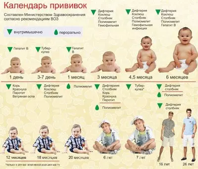 Календарь прививок 2016: Россия, таблица