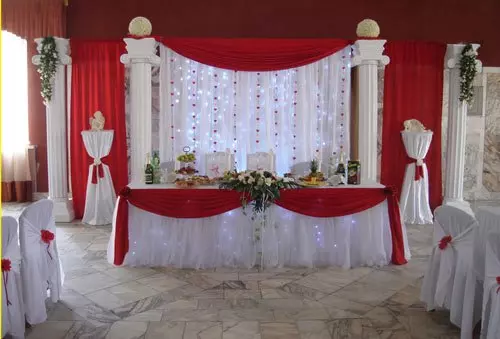 оформление свадебного зала в красном цвете