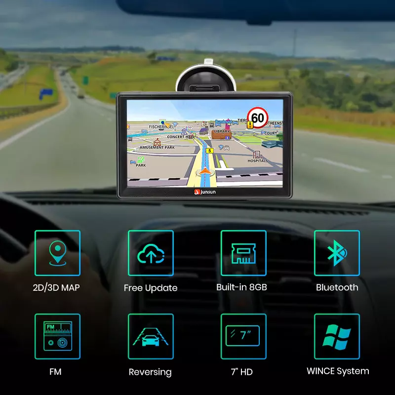 Обзор 7-дюймовых моделей видеорегистратора Junsun с радаром и GPS навигатором